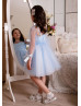 Sky Blue Polka Dot Tulle Flower Girl Dress Baby Tutu Dress